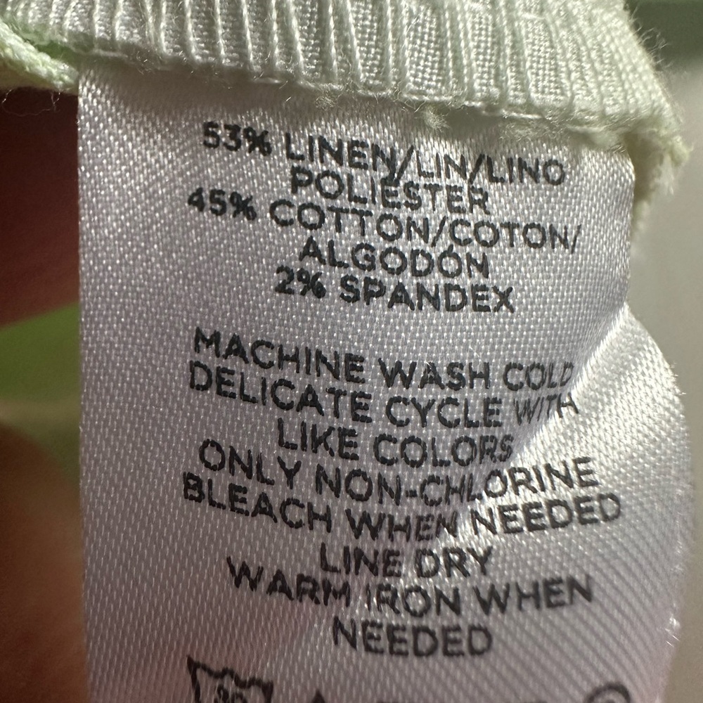 Brand New Ann Taylor Linen Cotton Pull On Pants Size XL Mint Green With Pockets - Picture 7 of 8